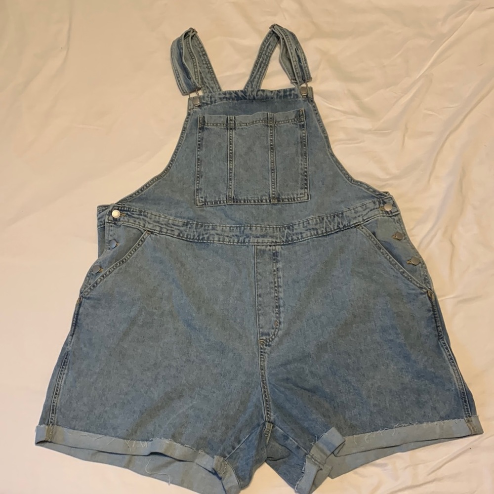 Women's Plus Size Denim Boyfriend Shortalls - Universal Thread™ Light Blue 22W